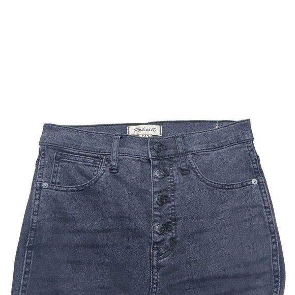Madewell Jeans 10" High Rise Skinny Womens Size 27 Button Fly Stretch Black Wash - Picture 7 of 11